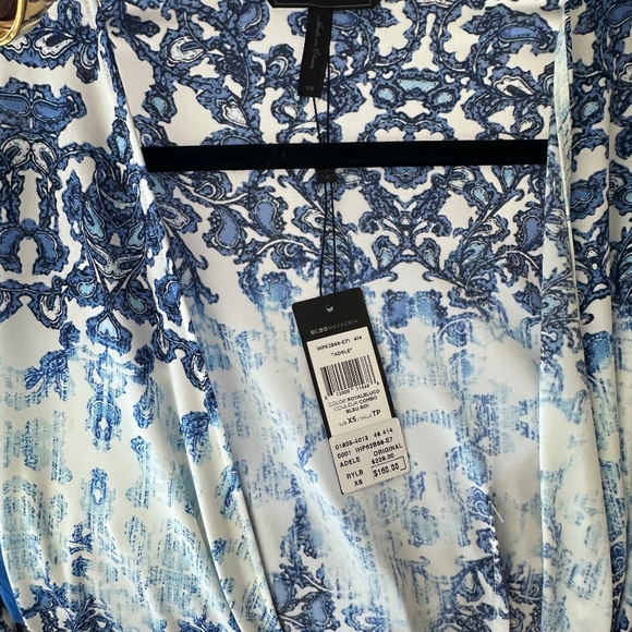 BCBG Floral Blue & White Wrap Dress - Picture 3 of 3